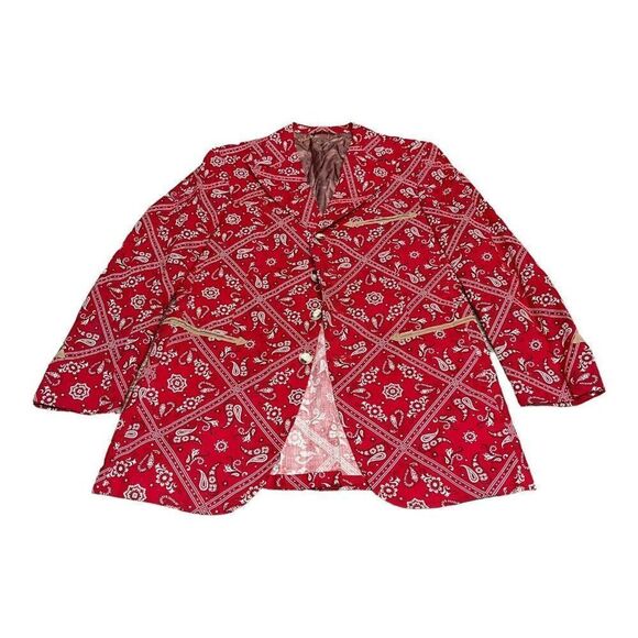 Western | Shirts | Vintage Red Bandanaprint Western Blazer Jacket Size
